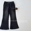 Calça Jeans Feminina 2026 Novo Estilo Calça Infantil Outono Moda Calça Flare Stretch Casual para Meninas