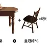 Juego de Mesa y Sillas de Comedor de Madera Maciza Estilo Retro en Color Nogal, Extensible y de Doble Uso para Apartamentos Pequeños, Incluye Servicio de Ensamblaje
