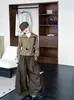 Conjunto Casual de Primavera y Otoño para Niñas 2026 Nuevo de Moda Cardigan para Niña Pequeña y Pantalones de Cuadros de Pierna Ancha Conjunto de Dos Piezas