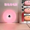 Lámpara de Pared y Mesa Exclusiva Transfronteriza de Donut Sencillo Estilo Retro Ins para Dormitorio Luz de Noche de Mesita de Noche Recargable y de Enchufe Doble Uso