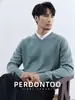 ¡Alta calidad! Suéter de Punto Suave y Liso con Cuello en V para Hombre, Sencillo y Versátil, Tejido Cálido y Antipelusas para Otoño e Invierno
