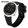 Relógio Esportivo Digital Sanda Masculino e Feminino, À Prova D'água, Pulseira de Silicone Fashion, Multifuncional, Leve e Fino, Display Único, Luminoso