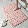 Tapete de Chão Veludo Coral Pedra Pequena Cor Sólida Simples para Banheiro de Casa Tapete Antiderrapante Porta de Banheiro Tapete de Pé Absorvente Resistente à Água