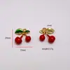 DIY Accesorios de cereza Manzana Metal Aceite vegetal Aleación Llavero Fruta Pendientes Pulsera Pequeño Colgante
