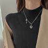 Moeda Dinheiro Agora Saco de Dinheiro Pônei Redondo Marca Pingente Colar Celebridade da Internet Simples Versátil Fashionável Tendência Corrente de Lã Pingente