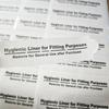En stock papel de enmascarar traje de baño etiqueta de advertencia de higiene pegatina de higiene pegatina para probarse ropa interior pegatina blanca