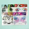 Pegatinas Faciales de Bruja Araña Mariposa Estampado de Leopardo Transfronterizas Fiesta Festiva Halloween Tatuajes Falsos Pegatinas de Pedrería