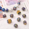 Colgante Serie Filigrana Esmalte Alveolar de Aleación de 10 mm Pulsera de Cuentas Hecha a Mano DIY Llavero Material para Joyería Accesorios
