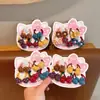 Conjunto de elásticos de cabelo infantis estilo coreano com bolinhas, laços e florzinhas, projetado para meninas prenderem o cabelo sem causar danos, acessórios de cabelo