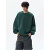 Sudadera con cuello redondo bordada tie-dye estilo americano para hombre, top casual de corte limpio para otoño, camiseta básica de moda de corte holgado