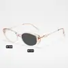 Nuevas Gafas de Moda Redondas Estilo Coreano de Alta Gama con Filtro Azul Montura Carey para Mujer Fotocromáticas Gafas de Sol Gafas sin Graduación al por Mayor