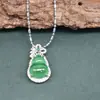 Suministro en Vivo de Colgante de Calabaza de Jade Natural Incrustado, Colgante de Fortuna y Prosperidad para Mujeres, Variedad al por Mayor, Único en su Tipo 9298