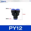 Conector neumático de plástico azul en T PY6 tubo de gas inserción rápida PW junta rápida PEG12-8/4/10 reductor