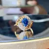 Anillo para Mujer de Moissanita de Corte Ovalado Colorida de 2 Quilates, Chapado en Oro Plata, Venta al por Mayor, Colorido, Nuevo Modelo Popular Europeo y Americano
