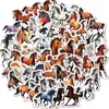 Nuevo Set de 56 Pegatinas Artísticas de Caballos Galopando con Textura de Pintura al Óleo, Set de Pegatinas de Animales Personalizadas para Decoración de Diarios
