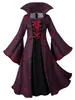 Fantasia Cosplay de Rainha Vampira Infantil, Vestido Longo Gótico Escuro de Halloween, Traje de Role-Playing de Anime para Meninas
