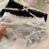 Encanto Púrpura Nebuloso~Bragas Sexy de Encaje para Mujer, Tiro Bajo, Tallas Grandes, Puro Deseo, Transpirables, Entrepierna de Algodón Puro, Nuevas Bragas Triángulo para Mujer