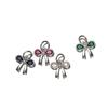 Colgante de lazo con incrustaciones de circonita en plata S925, hecho a mano, con cordón de mano, accesorios de material de cuerda Q0373