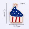 Ventas Directas del Fabricante Transfronterizas Bandera Americana Helado Colgante Individual Accesorios de Joyería DIY Material Aleación de Aceite Gotita Se Puede Mezclar por Lote