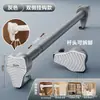 Barra telescópica para secar ropa sin taladro, barra de soporte para cortina y cortina de ducha, barra de soporte para cortina de puerta sin clavos, barra para secar ropa de baño