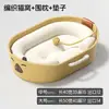 Nido de gato lindo tejido de algodón y ratán, adecuado para todas las estaciones, con tabla rascadora, cama para dormir extragrande para gatos Ragdoll, nido de gato tejido