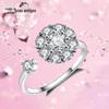 Anel Giratório de Prata Esterlina 925 Anel Aberto Moda Super Brilhante Micro Zircônia Nova Moda Estilo Igual Douyin