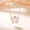 Collar de Perlas Mori para Mujer Colgante de Flor Hueca Simple en Plata de Ley Popular en Internet de Dongdaemun, Corea Viento ins Joyería