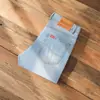 Moda Casual Retro de Otoño e Invierno de Gama Alta Jeans Clásicos Elásticos Ajustados Rectos Pequeños Pantalones Largos Ropa para Hombre