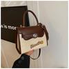 Bolso Cuadrado Pequeño Portátil Retro con Textura Elegante Bolso de Hombro de Moda Popular de Este Año Nuevo Color Otoño e Invierno Bolso Bandolera para Mujer