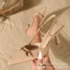 Novos Sapatos Casuais Femininos de Verão Leve Luxo Estilo Europeu e Americano Modernos Simples Salto Agulha Bico Fino Afunilado