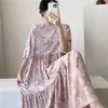 Pijama Extralargo para Mujer Primavera y Otoño Camisón Verano para Mujer Nuevo Pijama de Algodón Seda Talla Grande Vestido de Sensación de Alta Gama
