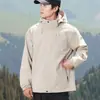 Serie Montaña Explorador Moda Exterior para Pareja Chaqueta Cortavientos 3 en 1 con Capucha para Hombre Chaqueta Cálida de Senderismo Top para Hombre