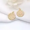 Colar com pingente geométrico redondo de zircônia microincrustada direto da fábrica, moda Joker, material de brincos faça você mesmo em ouro 14K