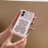 Funda para teléfono estilo coreano de dibujos animados osito pequeño Apple 18Promax adecuada para iPhone 17Pro doble capa esmerilada 16PM