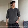 Suéter tipo Polo Estilo Old Money para Hombre Cuello Henley de Punto con Rayas Anti-rayas Manga Larga Otoño Invierno Venta al por Mayor de Fábrica Transfronteriza