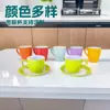 Juego de platillo para taza de café de melamina de alta calidad y alto valor de color de 250 ml, taza de color doble de 350 ml, taza de color