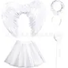 Set de Disfraces de Mejor Amigo Ángel y Demonio para Halloween Vestido Gemelo Blanco y Negro Disfraces a Juego para Fiesta de Hermanas
