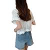 Nuevo Abrigo Cárdigan Ropa de Punto para Mujer Cuello Nuevo Hueco Holgado Versátil Ajustado Top Corto