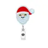 Novo Porta-Crachá Retrátil de Feltro Bordado de Homem-Gengibre de Natal com Clipe Jacaré Giratório para Profissionais de Saúde
