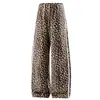 2026 Nova Primavera e Outono Algodão Puro Solto Corte Reto Estampa de Leopardo Calça de Moletom Calças Casuais para o Deslocamento Diário Masculino