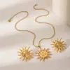 Joias Criativas Europeias e Americanas Transfronteiriças de Folha Poligonal Irregular com Textura de Flor e Coração Conjunto de Brincos e Colar Exquisitos