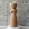 Vela Perfumada Cilíndrica Europea Casual Atmósfera Muebles Creativos para el Hogar Vela Pilar Marrón Arte Geométrico