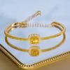 Pulseira de açúcar com emblema de ouro de areia vietnamita, pulseira de citrino banhada a ouro em latão, pulseira de moda de luxo leve para mulheres