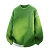 Novo suéter de malha masculino com gola redonda, color block, um suéter casual e versátil de caimento solto para outono e inverno, adequado para casais