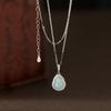 Colar Nalan Prata S925 Doce e Fresco Estilo Ins Requintado Diamante Jade Água Azul Cabana Y02157