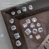 Decoraciones para Uñas Acabadas con Pedrería Apilada de Circonita Transparente, Bolas de Pedrería Apilada Hechas a Mano, Pedrería Completa Deslumbrante, Pedrería Grande de Ángulo Recto para Uñas, Pedrería Huevo de Paloma