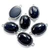 Colgante doble agujero ovalado de amatista incrustada nuevo transfronterizo 13*18mm superficie de huevo hecho a mano DIY accesorios de joyería de mano