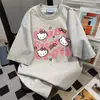 100% Algodón Estilo Coreano Para Ir al Trabajo Nicho Manga Corta de Longitud Media Verano Holgado Camiseta Unisex Versátil Top de Pareja ins