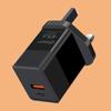 Cargador rápido PD británico de GaN, cabezal de carga rápida multiprotocolo de nitruro de galio, carga rápida PPS, uso de PD25W + QC18W al mismo tiempo