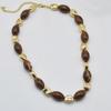 Collar vintage de resina artística con cuentas ovaladas y geométricas para clavícula, estilo europeo y americano, elegante y de alta calidad.